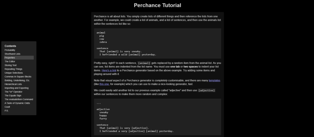 perchance tutorial